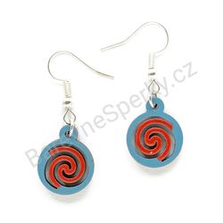 Dřevěné handmade geometrické náušnice - Spiral Glow