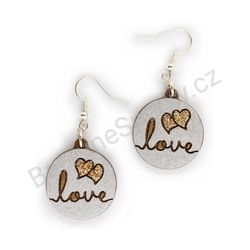 Dřevěné handmade srdíčkové náušnice - Endless Love 1