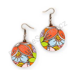 Dřevěné handmade kvetinkové náušnice - Hippie Blossom 1