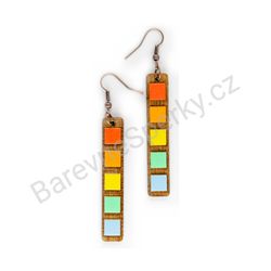 Dřevěné handmade geometrické náušnice - Squared Elegance