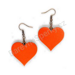 Dřevěné handmade srdíčkové náušnice - Pure Heart (červené)