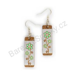 Dřevěné handmade květinkové náušnice - Blooming Path